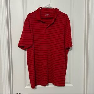 4/$25 Nike Golf Dri-Fit Red Striped Polo Shirt Men’s XXL